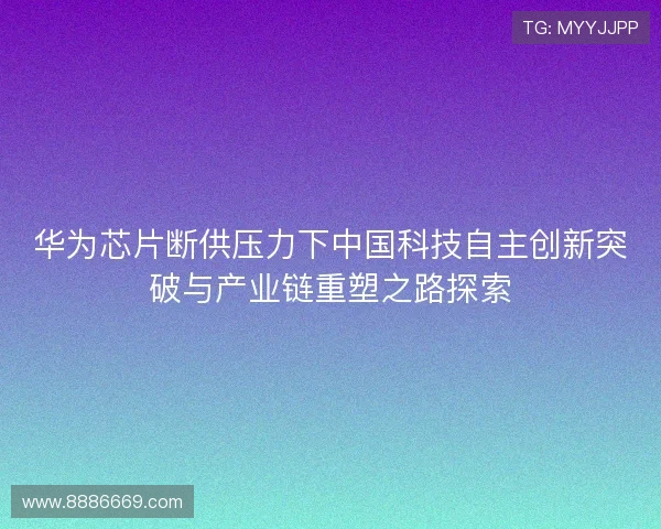 华为芯片断供压力下中国科技自主创新突破与产业链重塑之路探索 华为芯片断供压力下中国科技自主创新突破与产业链重塑之路探索